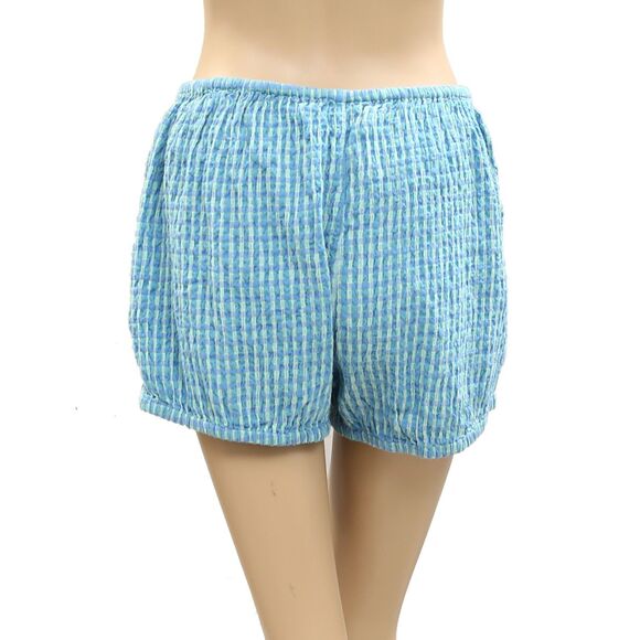 Free People Free-est Sofia Plaid Bloomer Mini Shorts Seersucker MidRise S 284114 - Picture 5 of 6